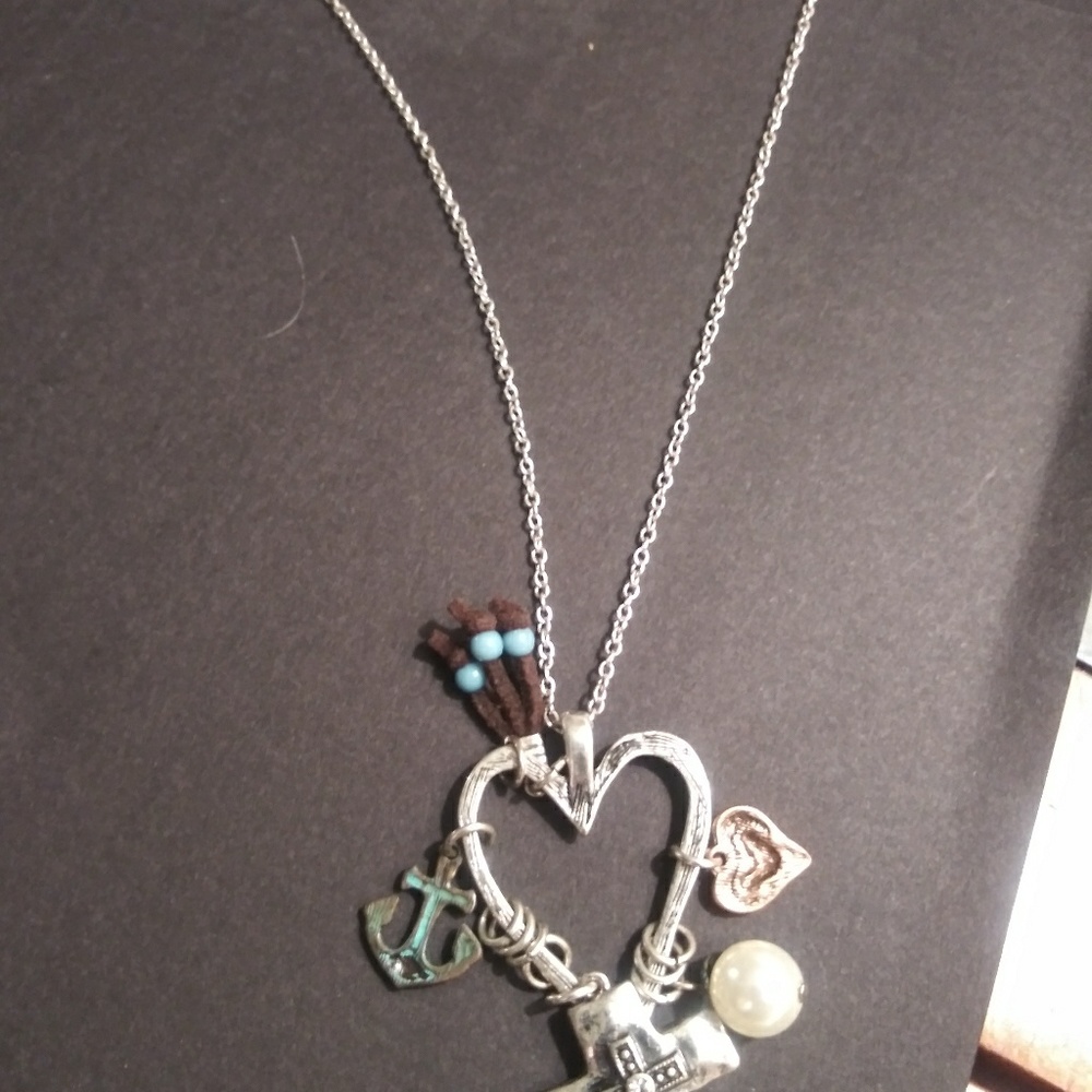 Necklace heart and crosses